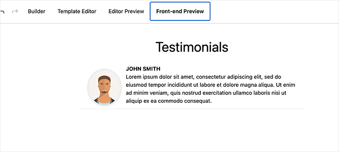 您網站的前端預覽