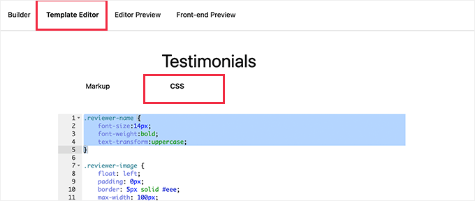 輸入您的塊模板 CSS