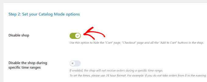 在目錄模式下禁用購物
