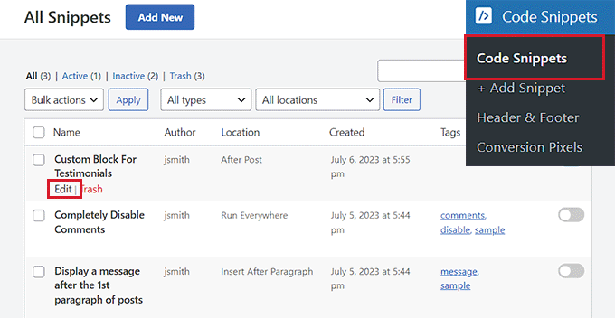 修改區塊代碼段