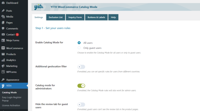 編輯目錄模式設置