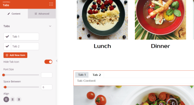 向選項(xiàng)卡塊添加新項(xiàng)目