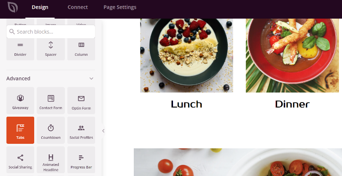 將選項(xiàng)卡塊添加到模板