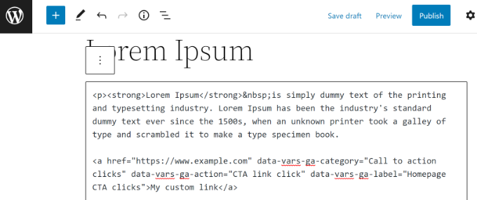 在內容中添加自定義鏈接