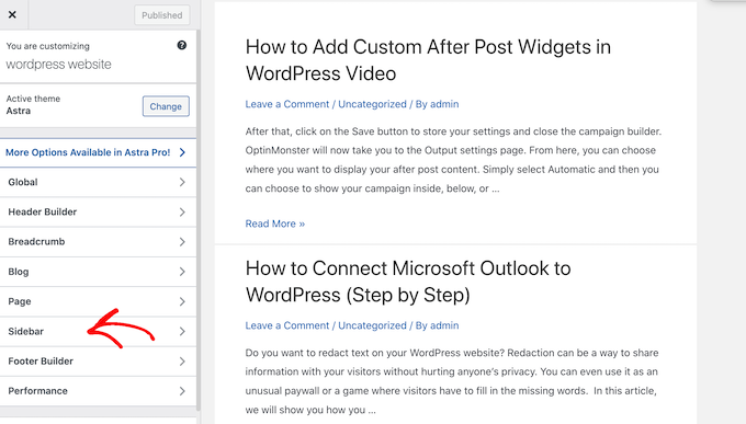 阿斯特拉主題的主題設置