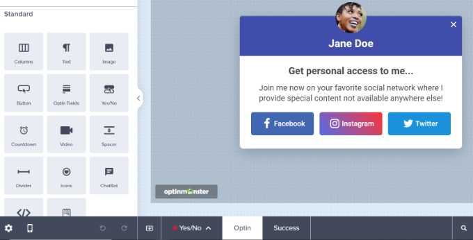 OptinMonster 中的廣告系列構建器
