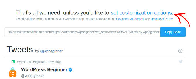 單擊“設置自定義選項”