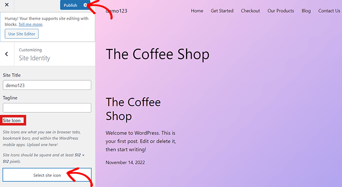 單擊“站點圖標”按鈕