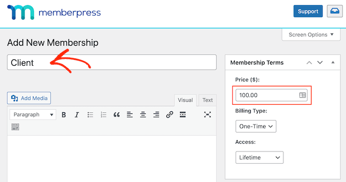 為您的客戶會員資格添加定價