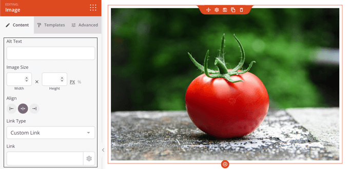 調整圖像的 alt 標簽、大小和對齊方式
