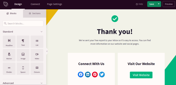 自定義您的感謝頁面