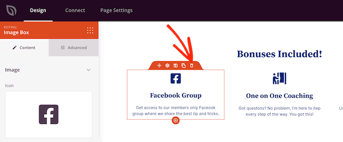 從 SeedProd 自定義頁(yè)面中刪除塊