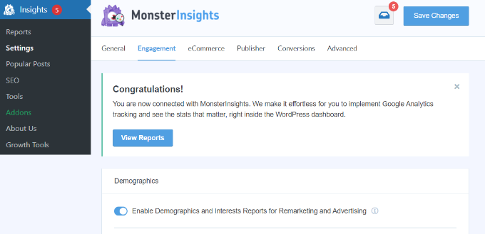 “參與度”選項卡設置