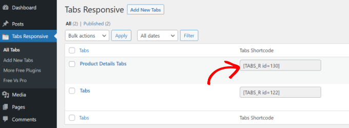 查找選項(xiàng)卡式內(nèi)容的 ID 號(hào)