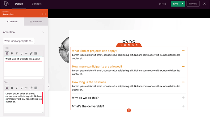 編輯常見問題解答部分