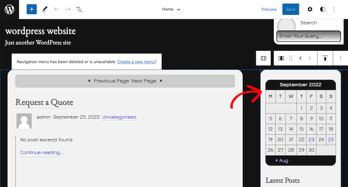 使用完整的站點編輯器自定義側邊欄
