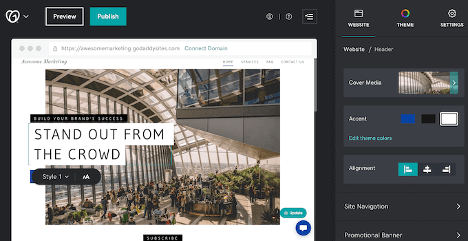GoDaddy網站建設者