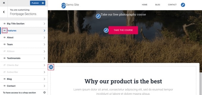 刪除默認赫斯蒂亞主頁的一部分