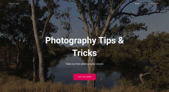 完成的主頁在網站上直播