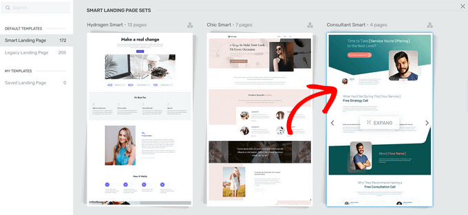 在 Thrive Architect 中為您的自定義頁(yè)面選擇一個(gè)模板