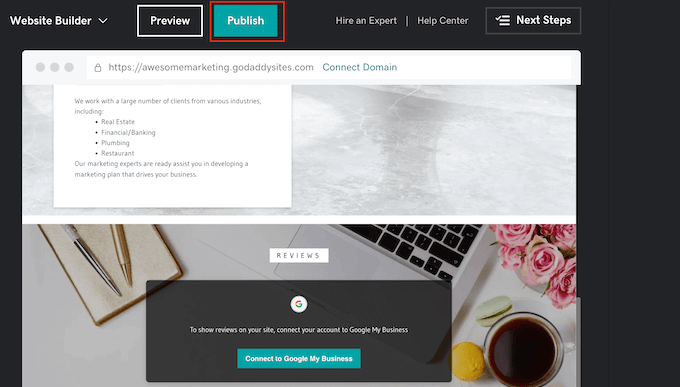 發布 GoDaddy 網站