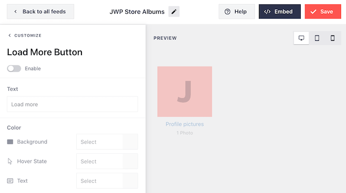 從嵌入式Facebook相冊中刪除“加載更多”按鈕