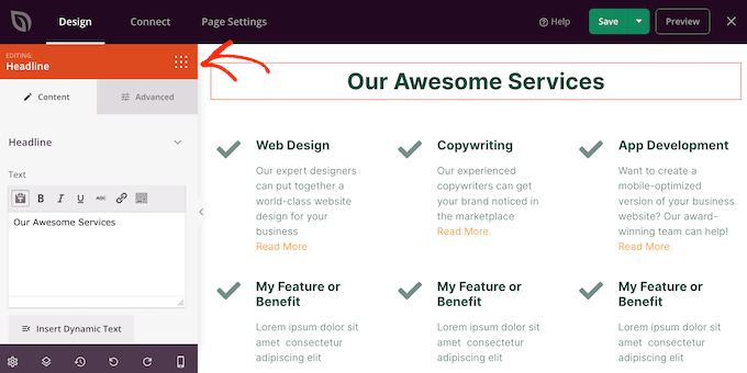 如何將塊添加到服務部分