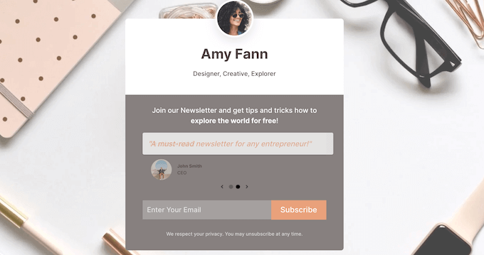 使用 SeedProd 創(chuàng)建的輪換客戶推薦示例