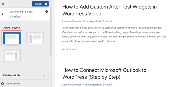 使用 WordPress 定制器刪除側邊欄