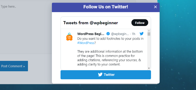 Twitter頁面彈窗預覽
