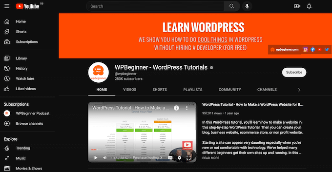 YouTube的黑黑暗主題