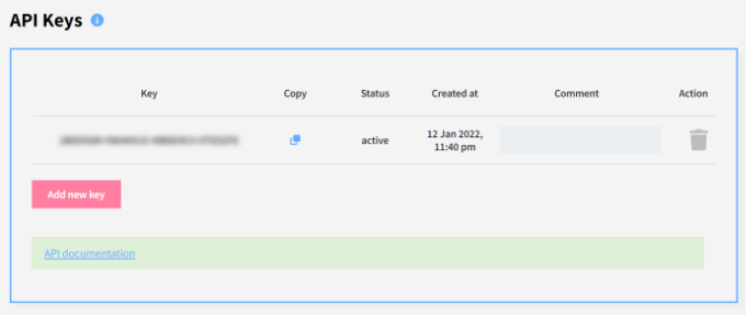 復(fù)制錢包的 API 密鑰