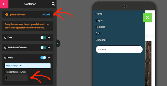 創建多列菜單布局