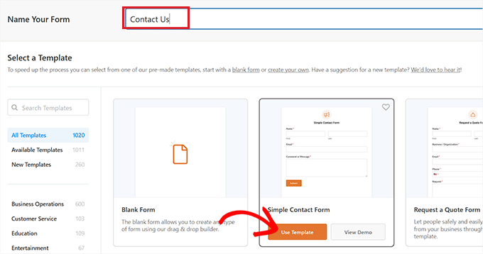選擇聯(lián)系人表單模板