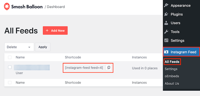 復制 Instagram 提要簡碼