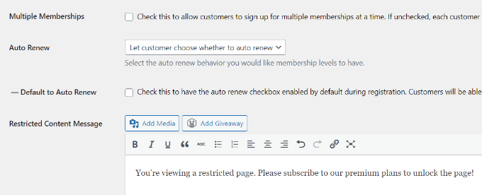 輸入受限制的錯誤消息