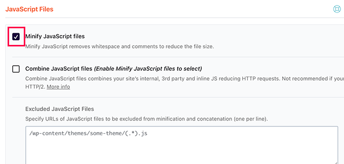 WP Rocket 縮小 JavaScript 文件