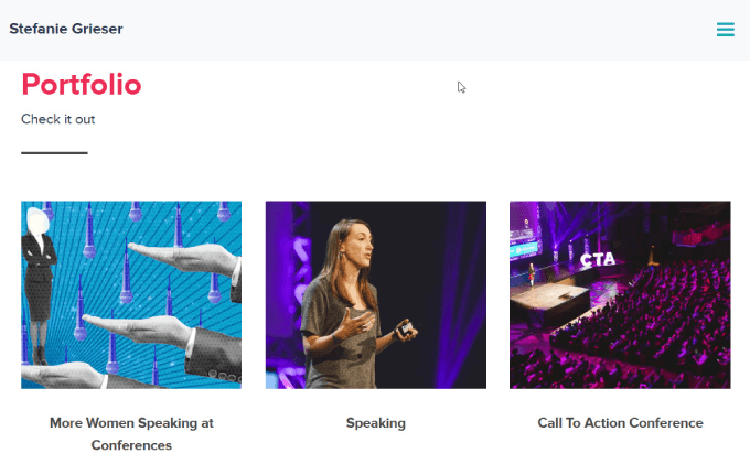 投資組合網站示例