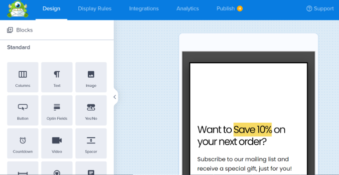 自定義您的移動彈出窗口