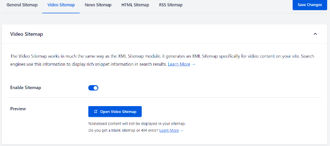 啟用視頻站點地圖