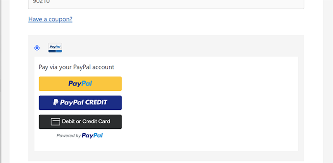 PayPal Commerce在MemberPress中預(yù)覽