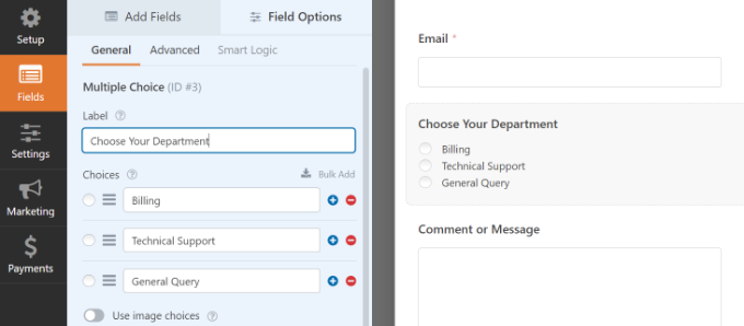 重命名多項(xiàng)選擇選項(xiàng)