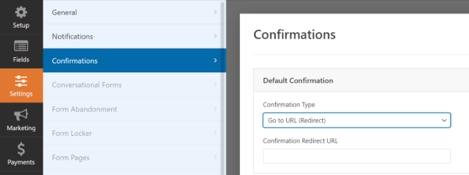 選擇“轉(zhuǎn)到 URL”選項(xiàng)