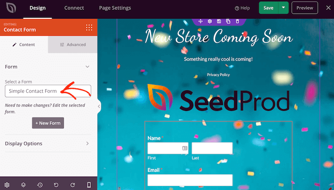 將聯系表單添加到 WooCommerce 維護屏幕