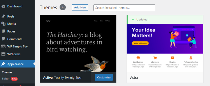 轉到完整的網站編輯器