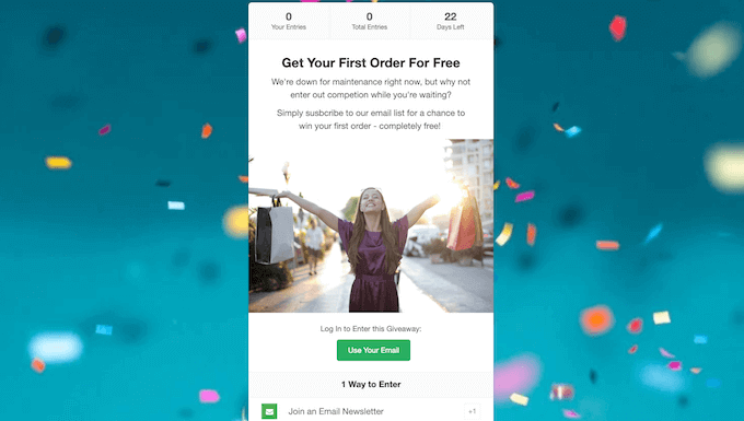 使用RafflePress創建的贈品