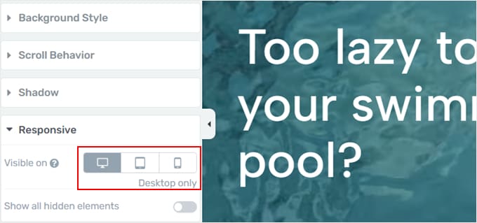在 Thrive Architect 中調整視頻背景的響應行為