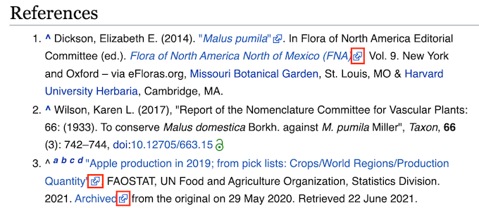 外部鏈接圖標示例