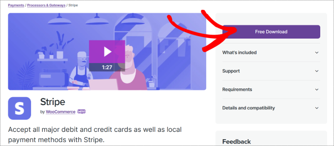 WooCommerce 的 Stripe 免費下載