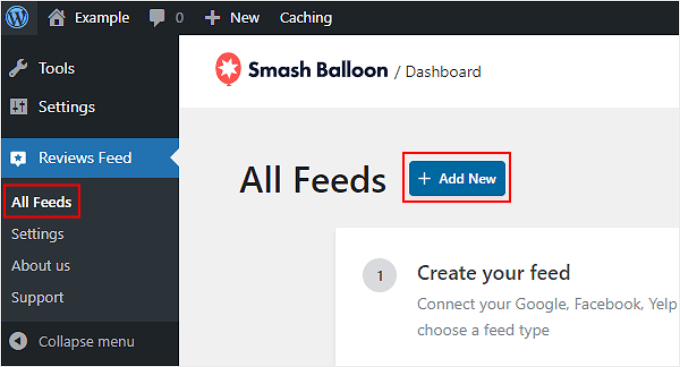 在 Reviews Feed Pro 上添加新的評論提要